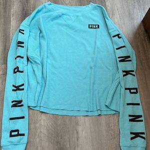 Victoria’s Secret Pink Waffle Knit Crop Long Sleeve Size S